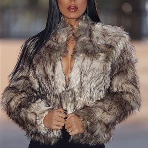 Fashion Nova Fernanda Fur Coat - Natural M